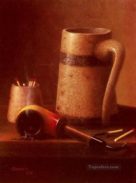 Still Life Pipe And Mug Irish painter William Harnett Oil Paintings